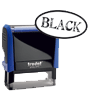 Ovaler Automatikstempel mit schwarzer Farbe