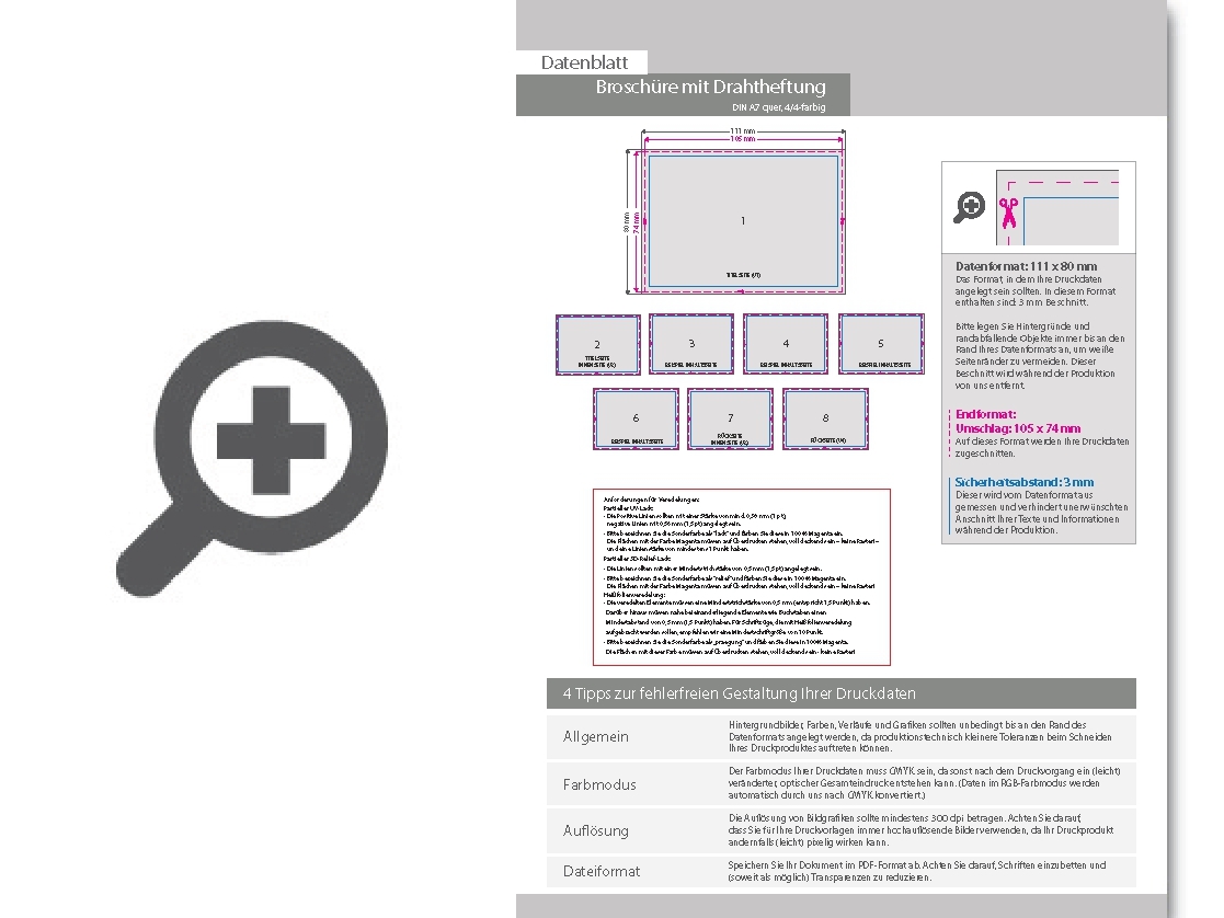 Product Bild brosch__re_mit_drahtheftung__endformat_din_a7_quer__104-seitig