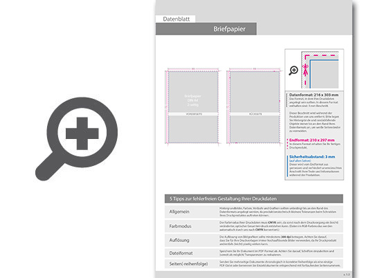 Product Bild briefpapier_din_a4__4_1_farbig__(vorderseite__farbig___r__ckseite__graustufen)